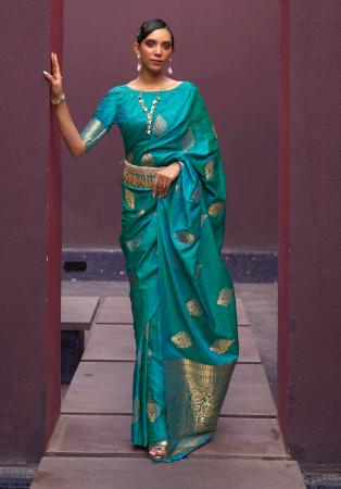 Picture of Elegant Silk Teal Saree