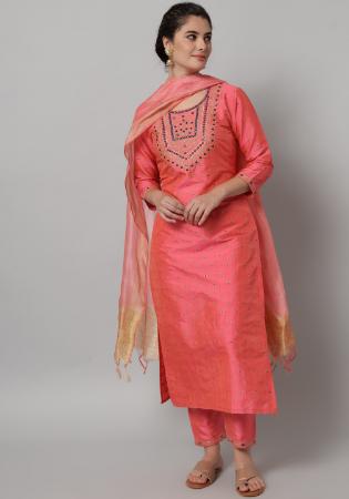 Picture of Lovely Cotton Light Coral Readymade Salwar Kameez