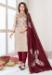 Picture of Superb Silk Rosy Brown Straight Cut Salwar Kameez