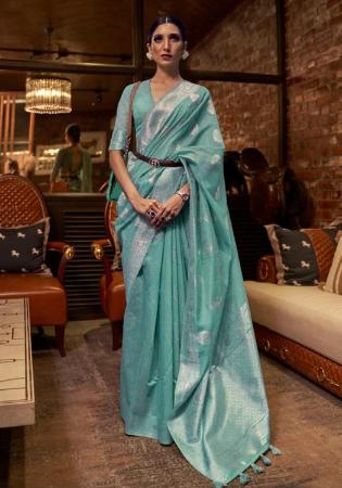 Picture of Splendid Linen Cadet Blue Saree