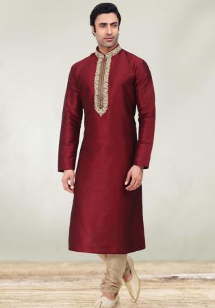 Picture of Statuesque Silk Brown Kurtas