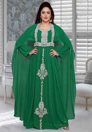 Picture of Splendid Georgette Teal Arabian Kaftans