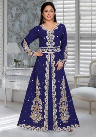 Picture of Pleasing Georgette Midnight Blue Arabian Kaftans