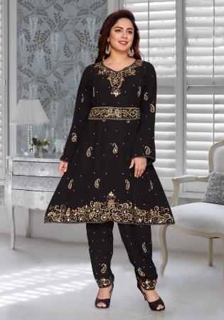 Picture of Amazing Georgette Black Arabian Kaftans