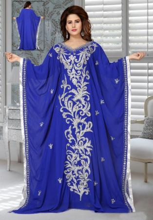 Picture of Pretty Georgette Dark Slate Blue Arabian Kaftans