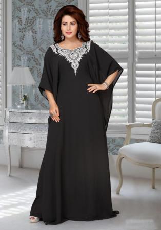 Picture of Grand Georgette Black Arabian Kaftans