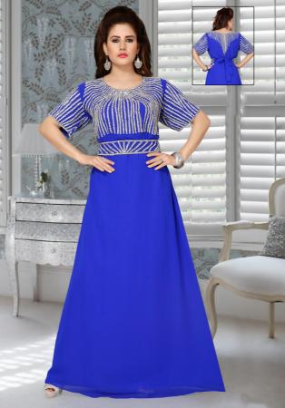 Picture of Radiant Georgette Royal Blue Arabian Kaftans