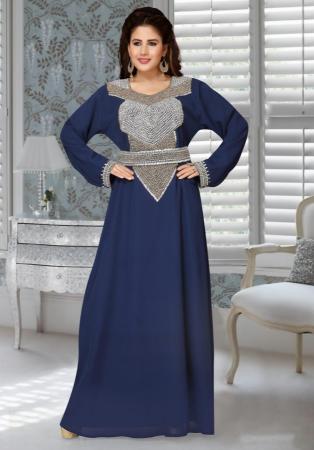 Picture of Superb Georgette Dark Slate Grey Arabian Kaftans