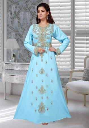 Picture of Grand Georgette Light Sky Blue Arabian Kaftans