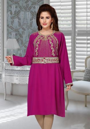 Picture of Graceful Georgette Medium Violet Red Arabian Kaftans