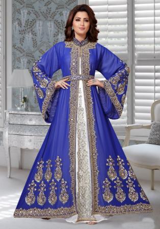 Picture of Stunning Georgette Dark Slate Blue Arabian Kaftans