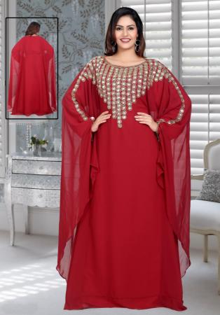 Picture of Grand Georgette Maroon Arabian Kaftans