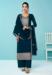 Picture of Georgette Navy Blue Straight Cut Salwar Kameez