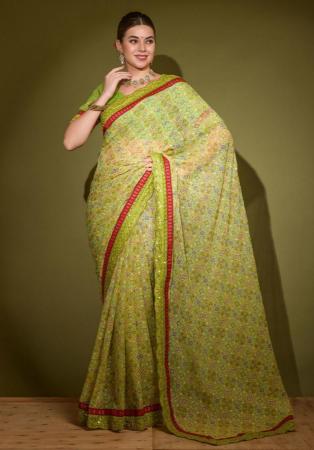 Picture of Resplendent Georgette Dark Khaki Saree