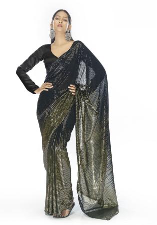 Picture of Amazing Georgette Black Saree