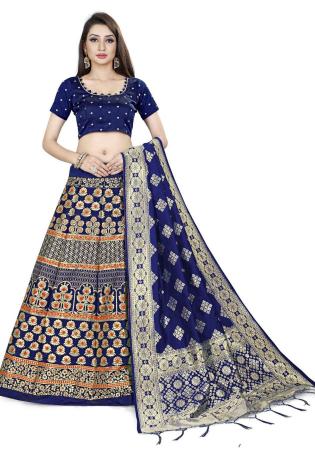 Picture of Gorgeous Silk Dark Slate Grey Lehenga Choli