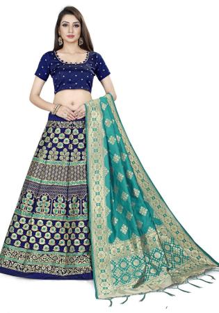 Picture of Sublime Silk Midnight Blue Lehenga Choli