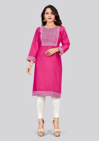 Picture of Comely Rayon Medium Violet Red Kurtis & Tunic