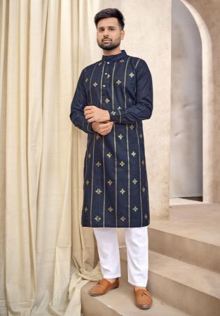 Picture of Sublime Cotton Navy Blue Kurtis & Tunic