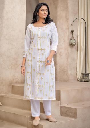 Picture of Nice Cotton White Kurtis & Tunic