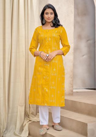 Picture of Well Formed Cotton Golden Rod Kurtis & Tunic