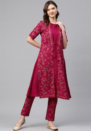 Picture of Elegant Crepe Deep Pink Kurtis & Tunic