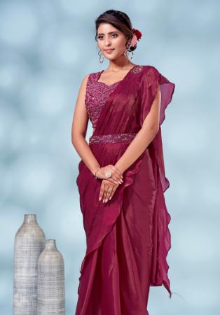 Picture of Gorgeous Silk Brown Lehenga Sarees