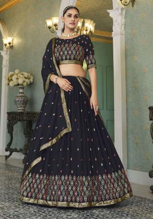 Picture of Lovely Georgette Dark Slate Grey Lehenga Choli