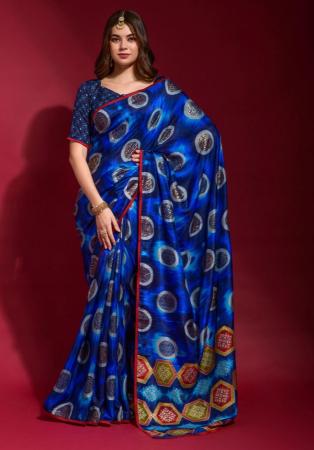 Picture of Splendid Silk Midnight Blue Saree