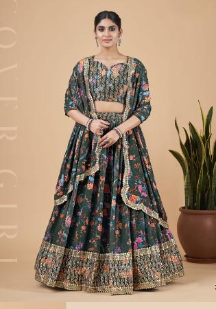 Picture of Magnificent Georgette Dark Slate Grey Lehenga Choli