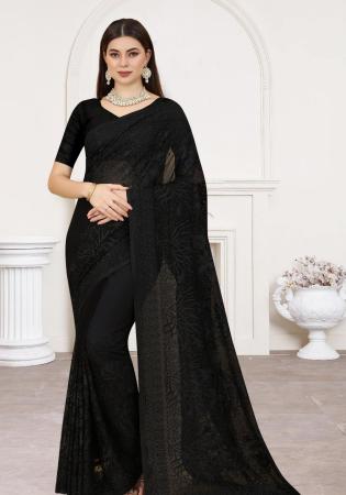 Picture of Resplendent Georgette Black Saree