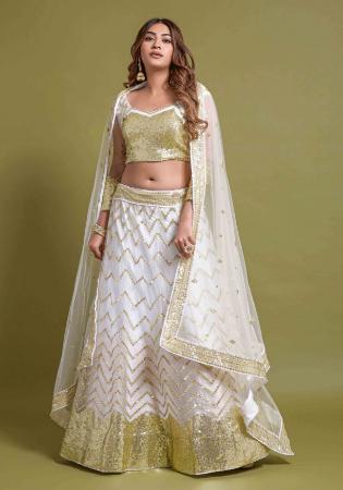 Picture of Excellent Net Silver Lehenga Choli