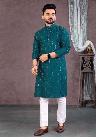 Picture of Sublime Cotton Teal Kurtas