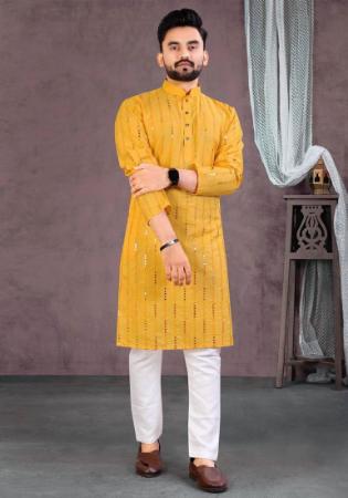 Picture of Good Looking Cotton Sandy Brown Kurtas