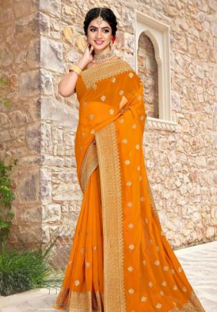 Picture of Enticing Georgette Sandy Brown Saree