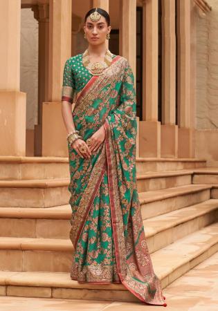 Picture of Graceful Brasso Sea Green Saree