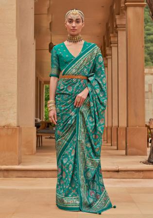 Picture of Fine Brasso Dark Cyan Saree