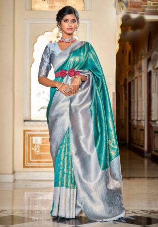 Picture of Delightful Chiffon Cadet Blue Saree