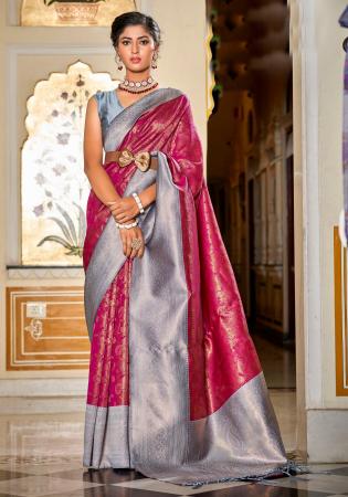 Picture of Fine Chiffon Deep Pink Saree