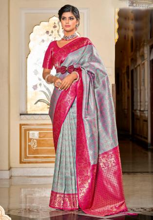 Picture of Statuesque Chiffon Light Slate Grey Saree