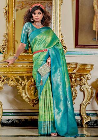 Picture of Charming Silk Dark Sea Green Saree