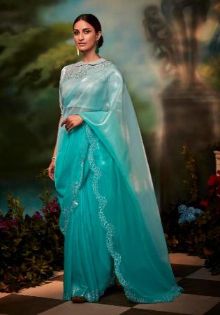 Picture of Marvelous Silk Cadet Blue Saree