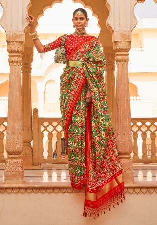 Picture of Stunning Silk Crimson Saree