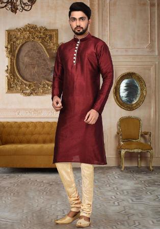 Picture of Resplendent Silk Brown Kurtas