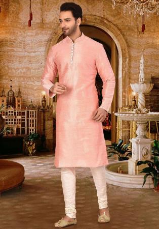 Picture of Alluring Silk Dark Salmon Kurtas