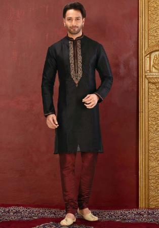 Picture of Pleasing Silk Black Kurtas