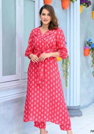 Picture of Nice Crepe Pale Violet Red Kurtis & Tunic