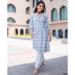 Picture of Enticing Crepe Light Steel Blue Kurtis & Tunic