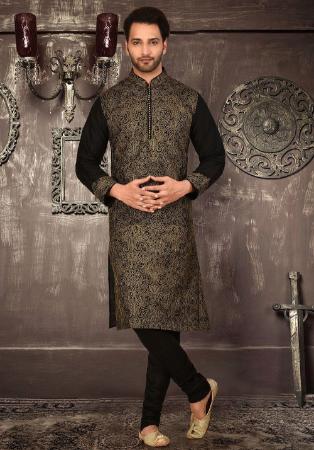 Picture of Alluring Silk Black Kurtas