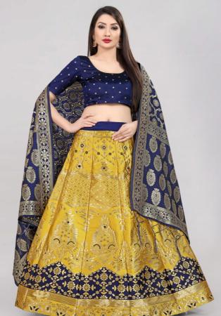 Picture of Fine Silk Khaki Lehenga Choli